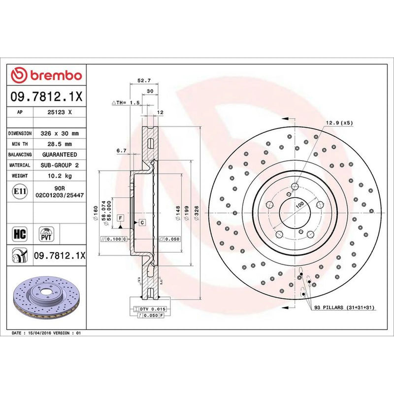 Brembo Xtra 2 x / Front Brake Discs 09.7812.1X