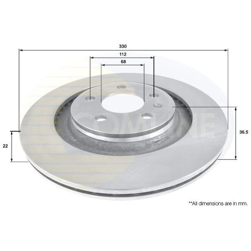 Comline 2 x Internally Vented Rear Brake Discs ADC1486V