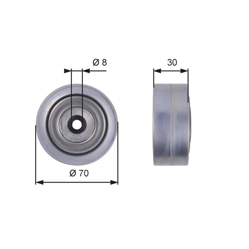 Gates V-Ribbed Belt Deflection/Guide Pulley T36386