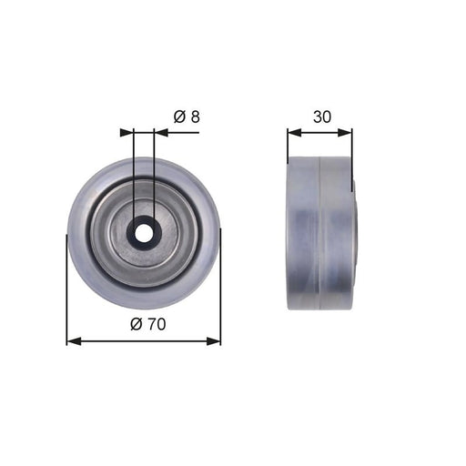 Gates V-Ribbed Belt Deflection/Guide Pulley T36386