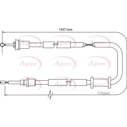 Apec Handbrake Cable Left Rear CAB1121