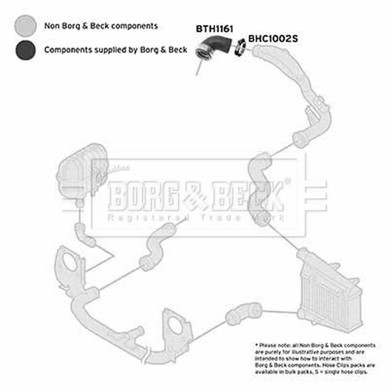 Borg & Beck Intercooler Turbo Charge Air Hose BTH1161