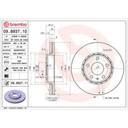 Brembo 2 x Front Brake Discs 09.8937.11