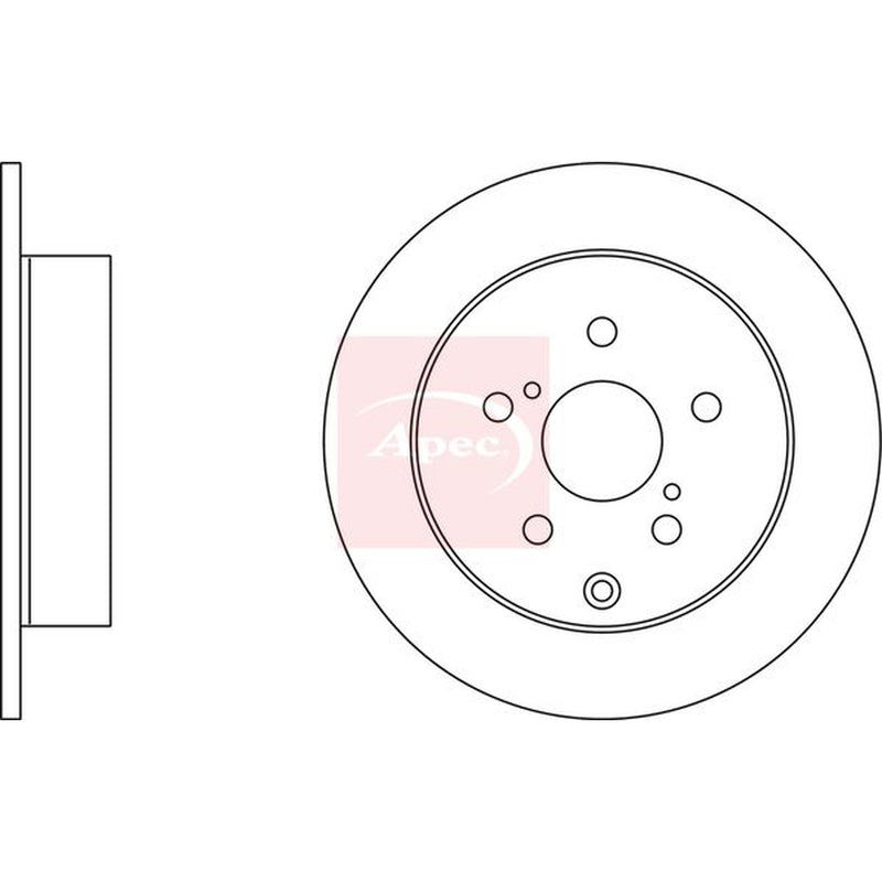 Apec 2 x Solid Rear Brake Discs DSK2523