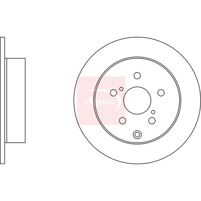 Apec 2 x Solid Rear Brake Discs DSK2523