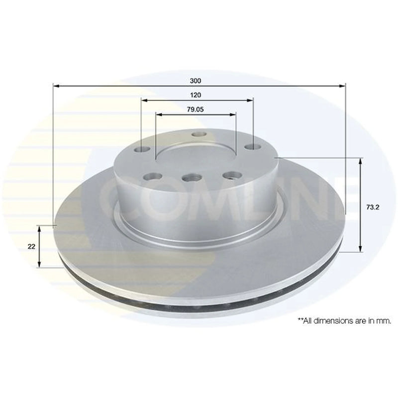 Comline 2 x Internally Vented Front Brake Discs ADC1770V