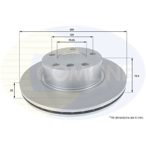 Comline 2 x Internally Vented Front Brake Discs ADC1770V