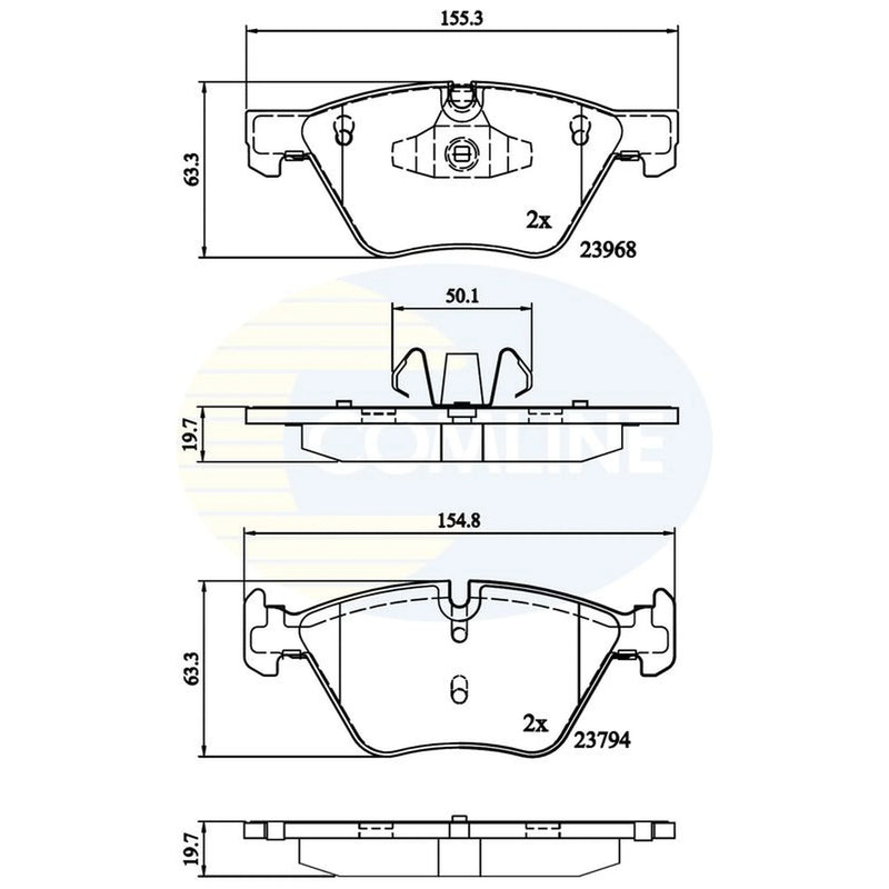 Comline 4 x Front Brake Pad Set CBP02011