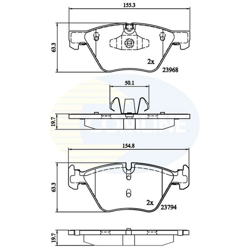 Comline 4 x Front Brake Pad Set CBP02011
