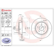 Brembo 2 x Solid Rear Brake Discs 08.B601.11