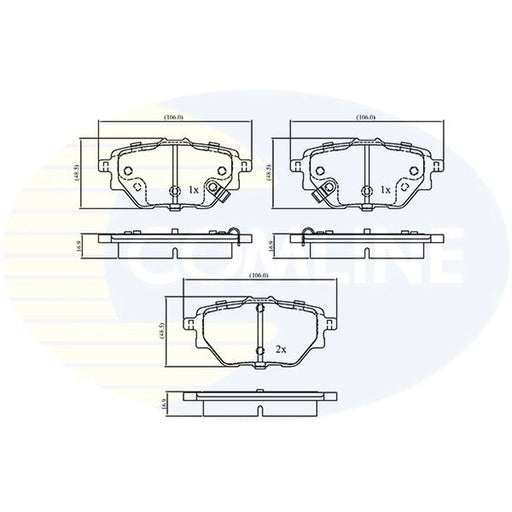 Comline 4 x Rear Brake Pad Set CBP33759