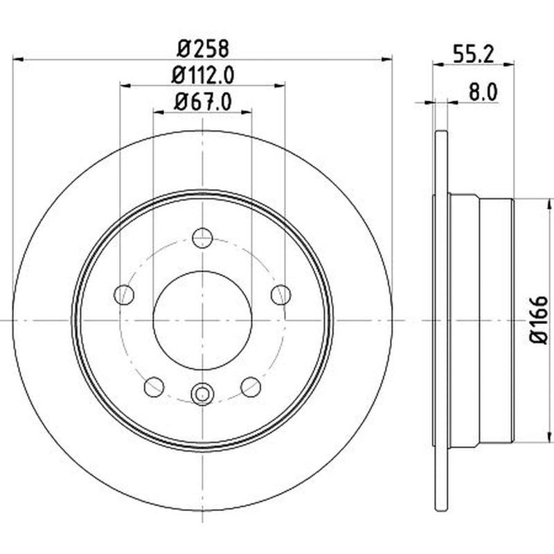 DON 2 x Solid Rear Brake Discs PCD11452