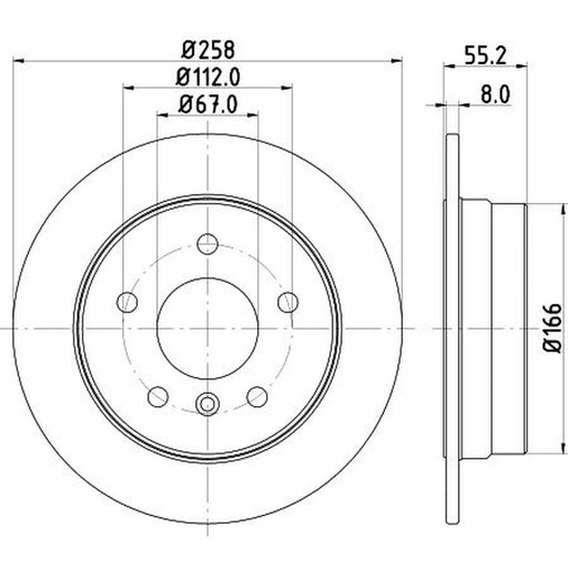 DON 2 x Solid Rear Brake Discs PCD11452