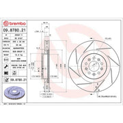 Brembo 2 x Slotted Front Brake Discs 09.8780.21