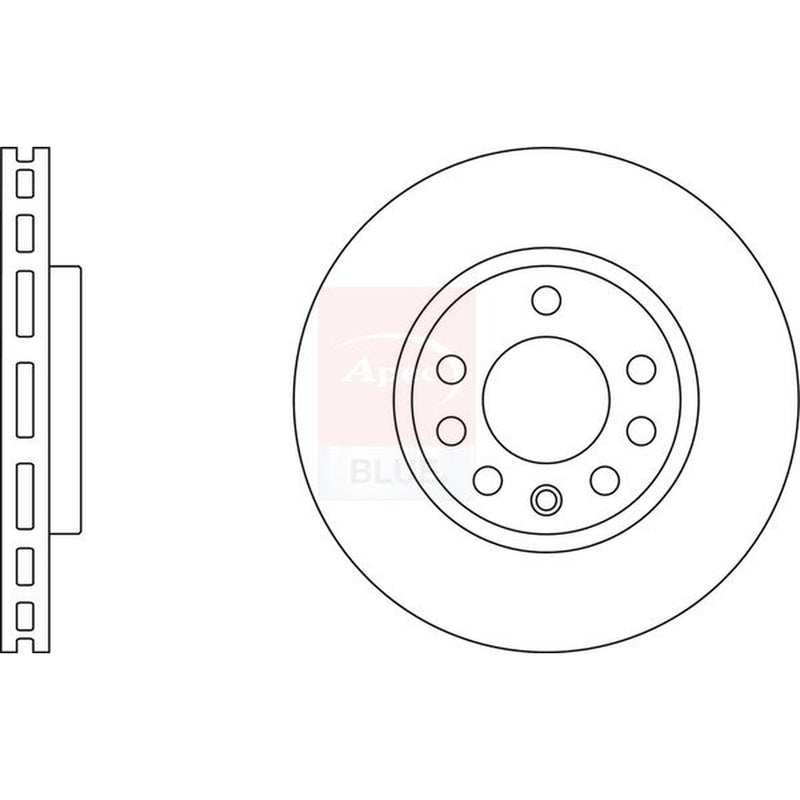 Apec 2 x Vented Front Brake Discs SDK6503