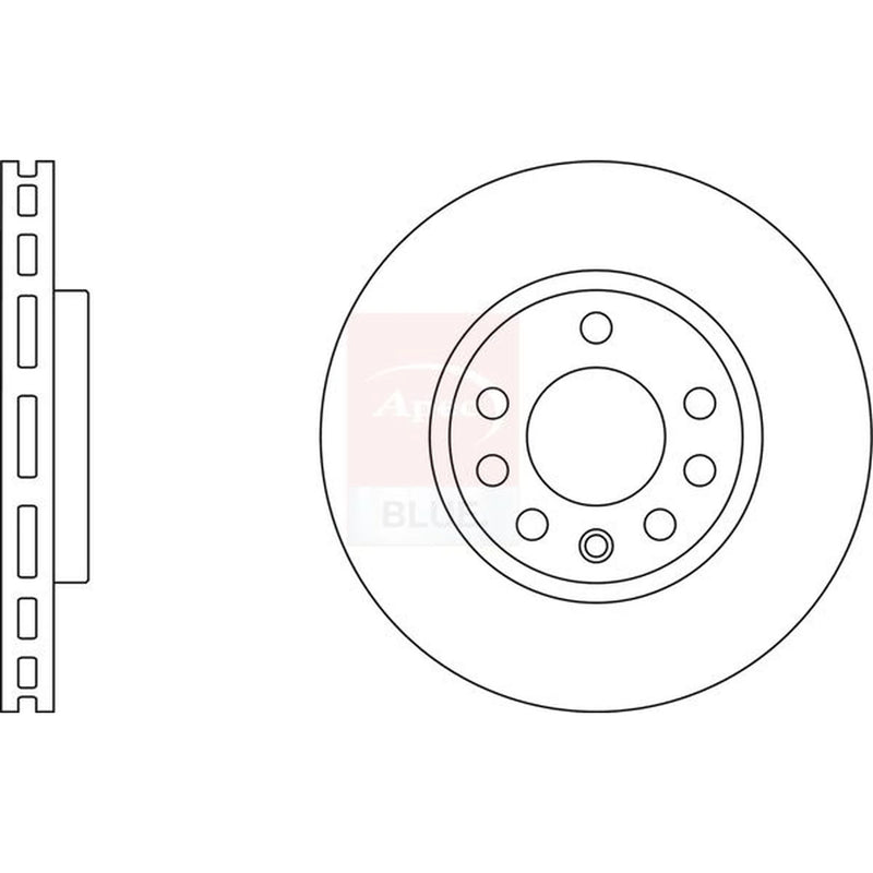 Apec 2 x Vented Front Brake Discs SDK6503