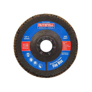 Faithfull Aluminium Oxide Flap Disc 125 x 22mm 80 Grit - FAIFD125A80