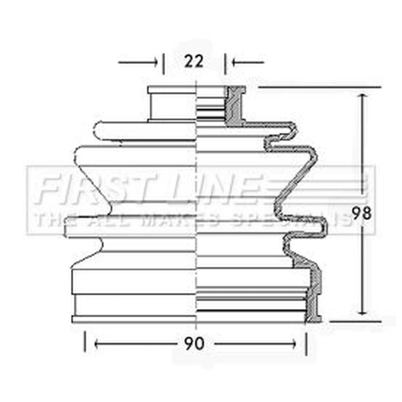 First Line Drive Shaft Bellow Kit Front Left FCB2242