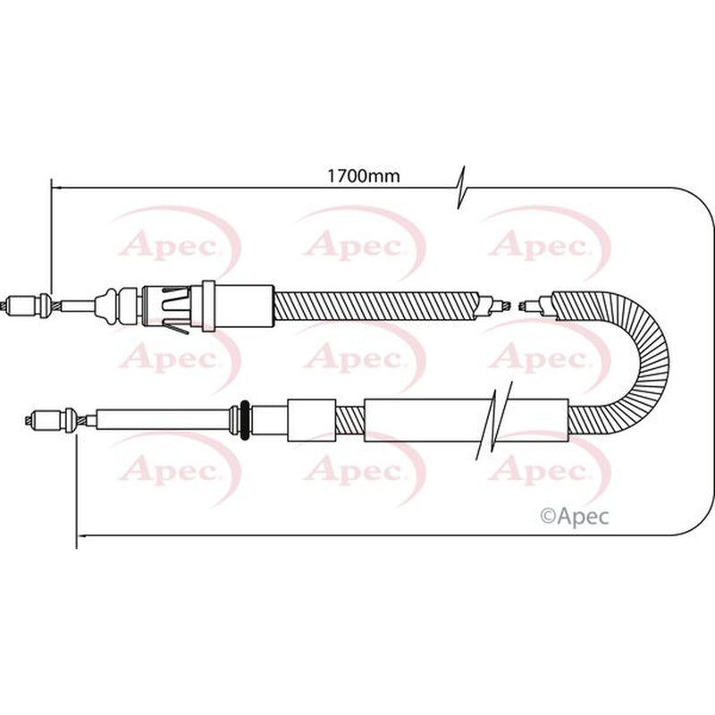Apec Handbrake Cable Left Rear CAB1041