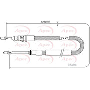 Apec Handbrake Cable Left Rear CAB1041
