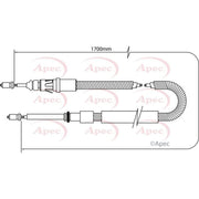 Apec Handbrake Cable Left Rear CAB1041