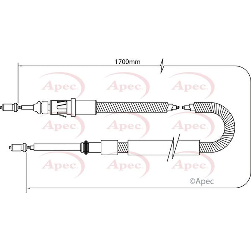 Apec Handbrake Cable Left Rear CAB1041