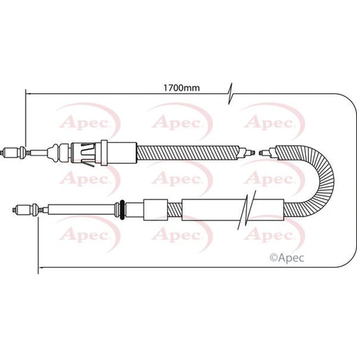Apec Handbrake Cable Left Rear CAB1041