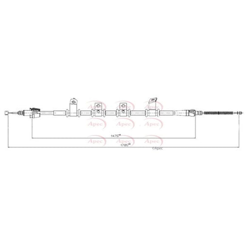 Apec Handbrake Cable Right Rear CAB1788