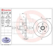 Brembo 2 x Solid Front Brake Discs 08.5177.20