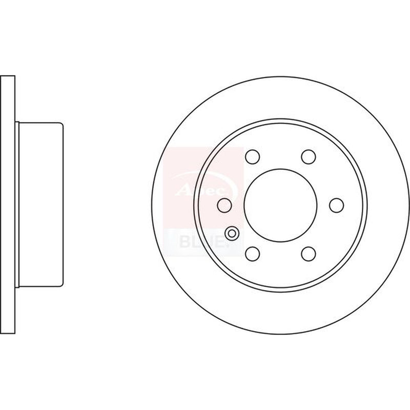 Apec 2 x Solid Rear Brake Discs SDK6023