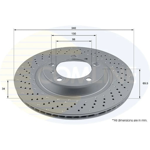 Comline 2 x Internally Vented Front Brake Discs ADC2918VL