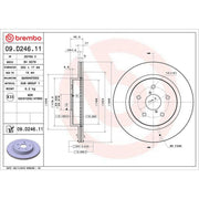 Brembo 2 x Internally Vented Rear Brake Discs 09.D246.11