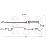 Apec Handbrake Cable Left Rear CAB1087