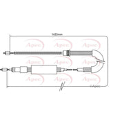 Apec Handbrake Cable Left Rear CAB1087