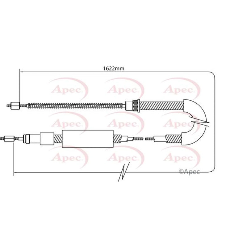 Apec Handbrake Cable Left Rear CAB1087