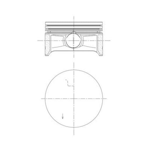 Mahle Piston Cylinder Bore = 77mm 081 PI 00122 000