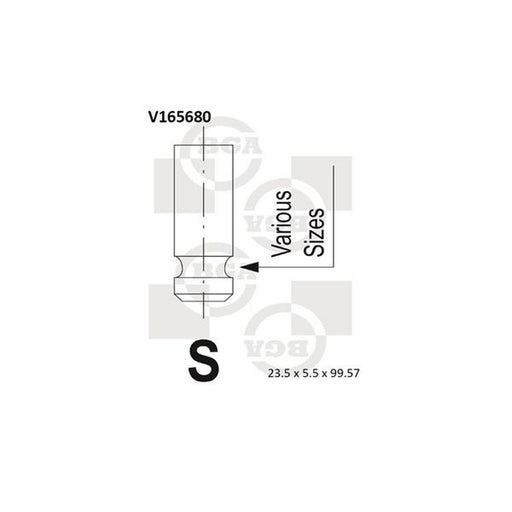 BGA Engine Intake Valve 23mm Head V165680