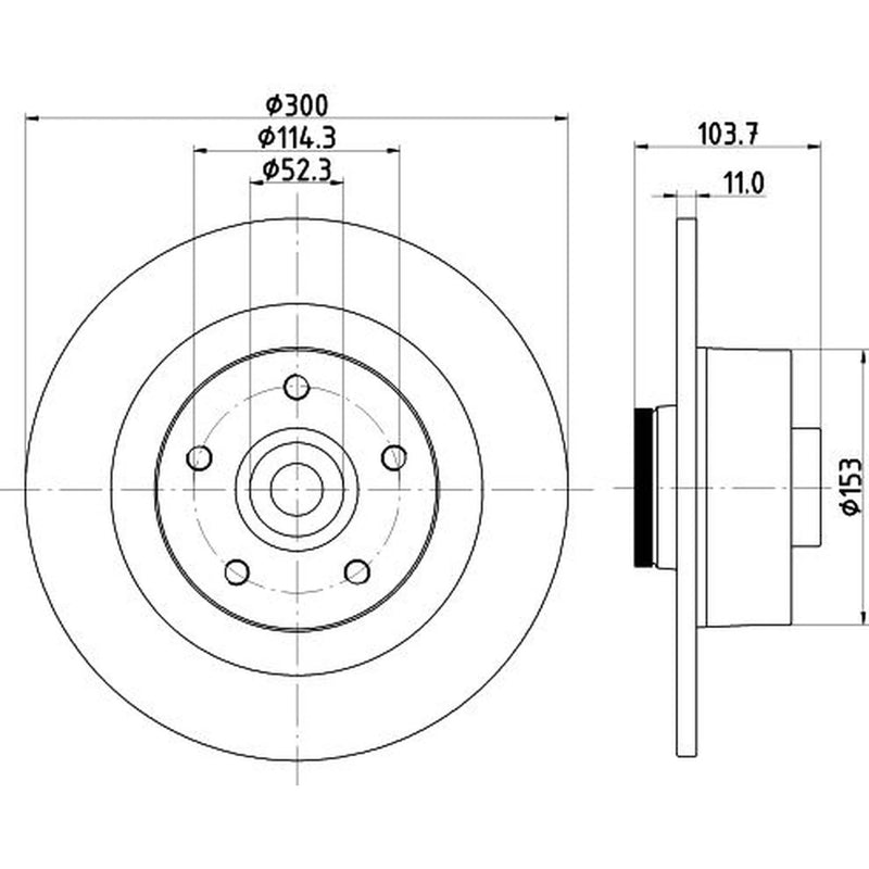 Mintex 2 x Solid Rear Brake Discs MDC2305