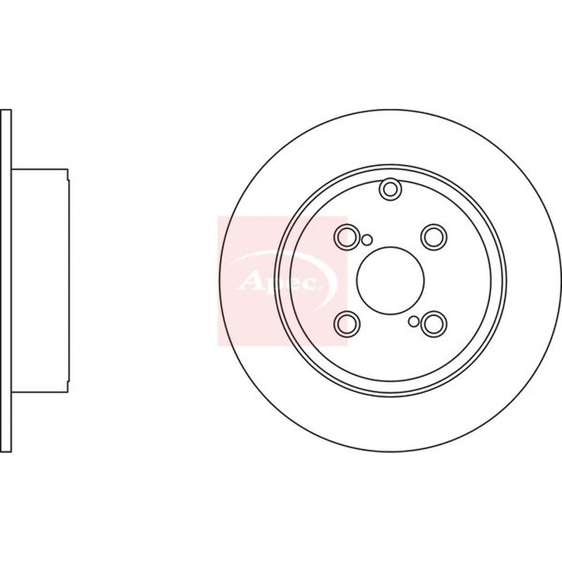 Apec 2 x Solid Rear Brake Discs DSK2182