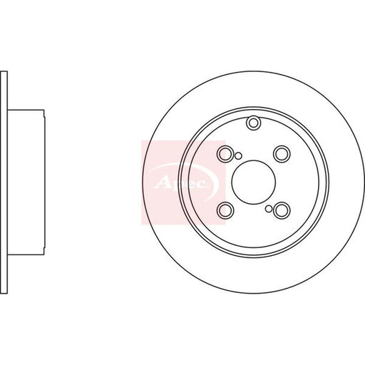 Apec 2 x Solid Rear Brake Discs DSK2182