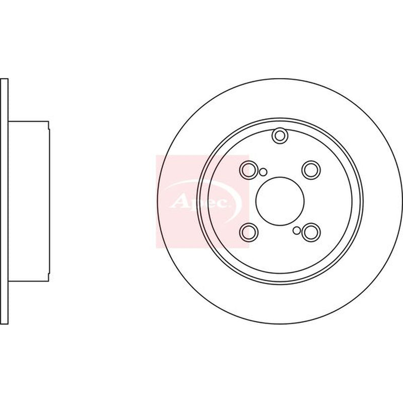 Apec 2 x Solid Rear Brake Discs DSK2182