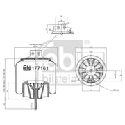 Febi Air Suspension Bellow 195mm Front Left 177161
