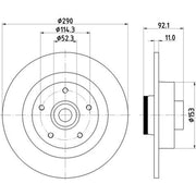 Mintex 2 x Solid Rear Brake Discs MDC2512