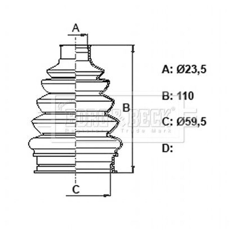 Borg & Beck Drive Shaft Bellow Kit Rear Left Thermoplast BCB6382