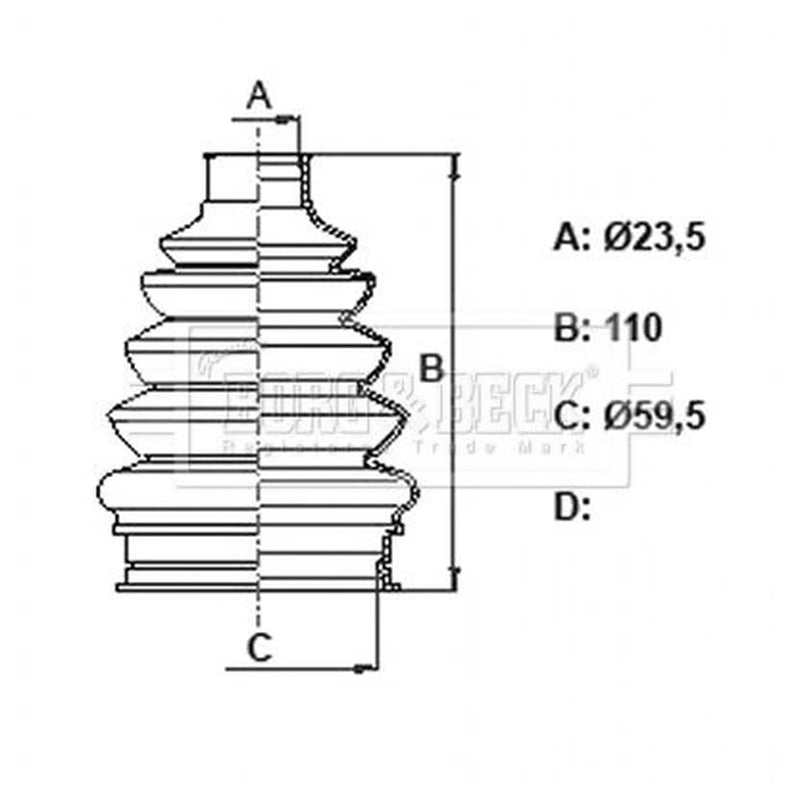 Borg & Beck Drive Shaft Bellow Kit Rear Left Thermoplast BCB6382
