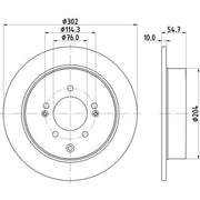 DON 2 x Solid Rear Brake Discs PCD23052