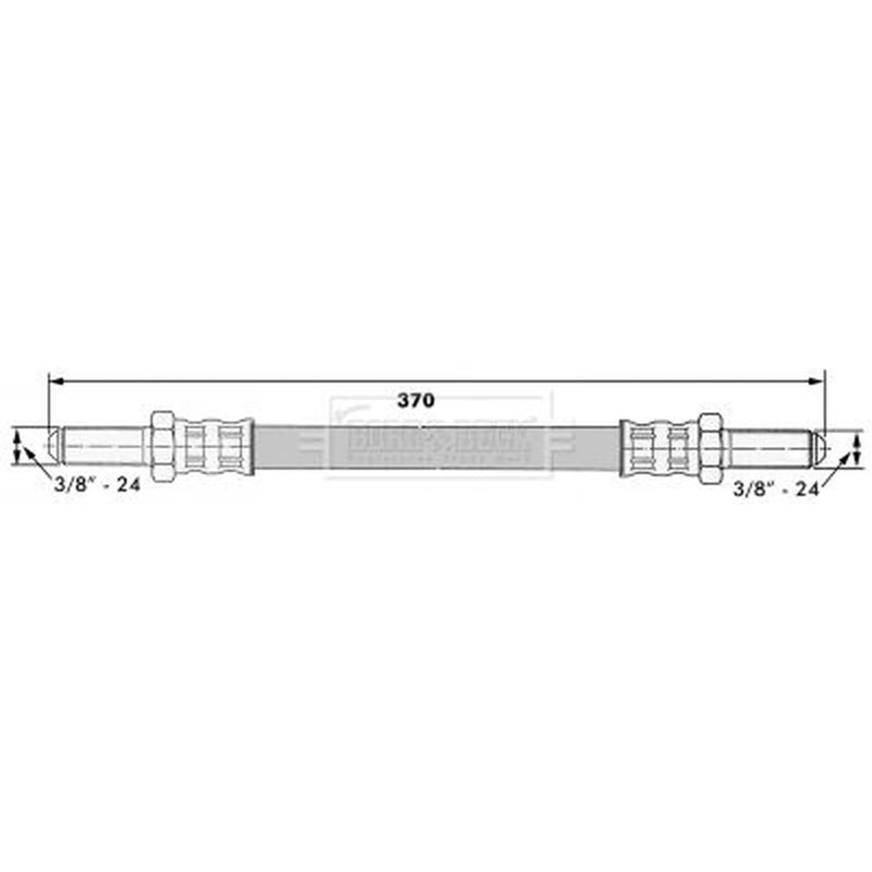Borg & Beck Brake Hydraulic Hose Line Front Left BBH6383