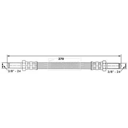 Borg & Beck Brake Hydraulic Hose Line Front Left BBH6383