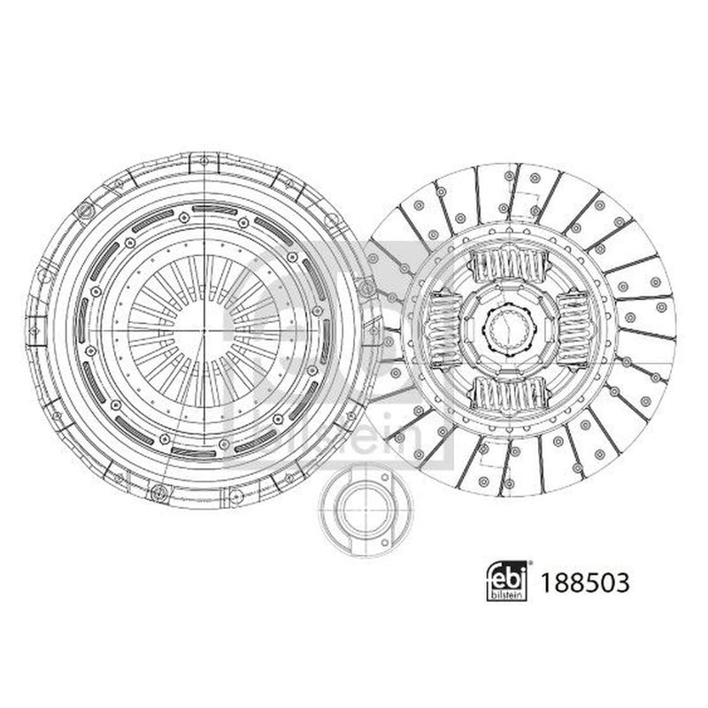Febi Clutch Kit Set 3pc 362mm 188503