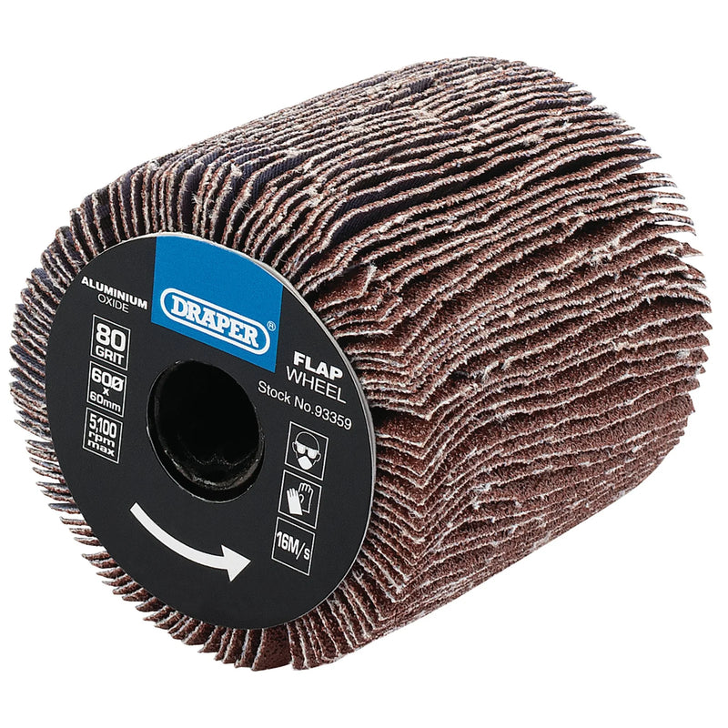 Draper Aluminium Oxide Flap Wheel 60x60mm 80 Grit
